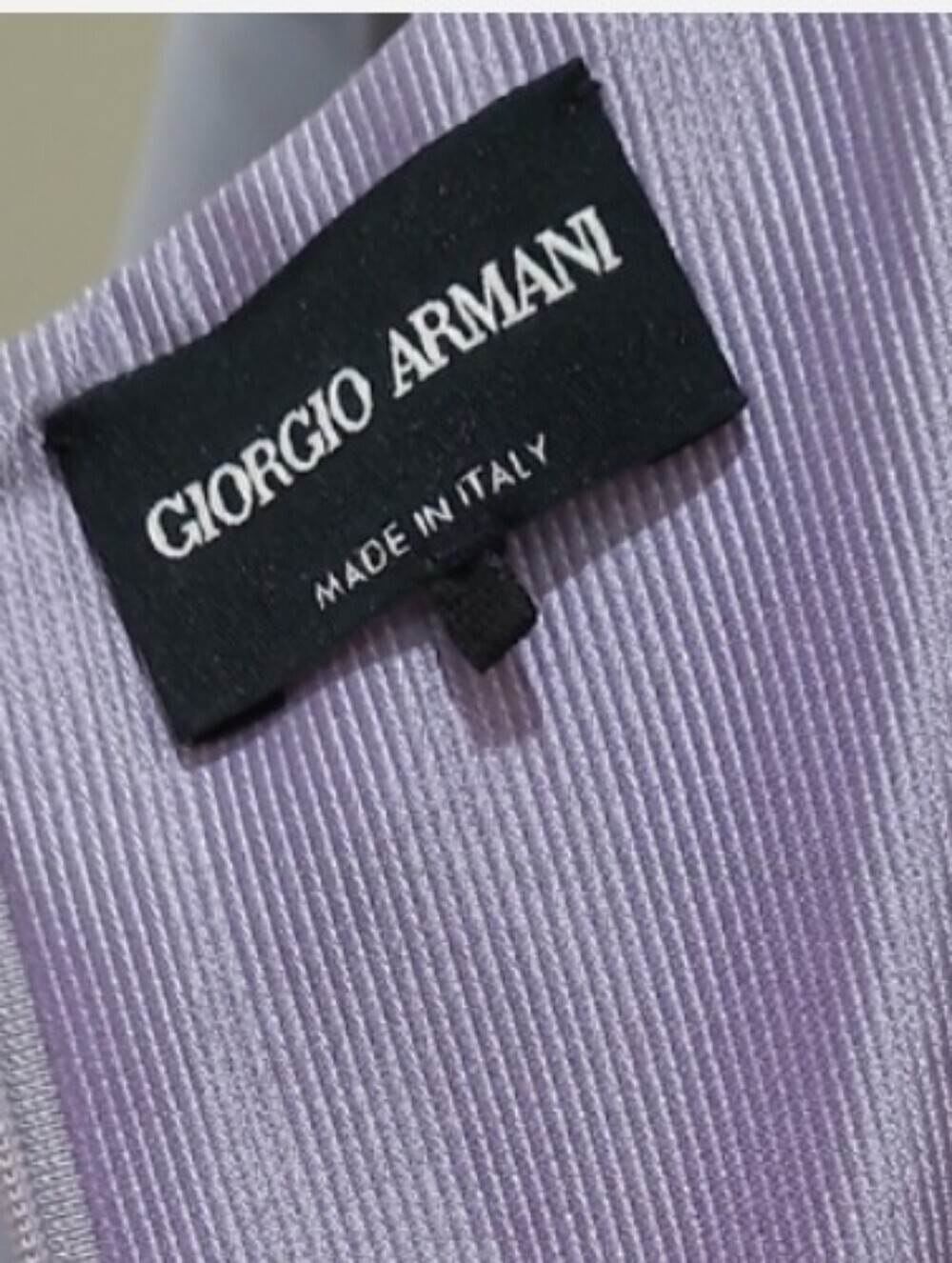 Giorgio Armani Silk Pale Lilac Blue Midi Sheath Pleated Hemline Shoulder Dress L - Picture 6 of 11